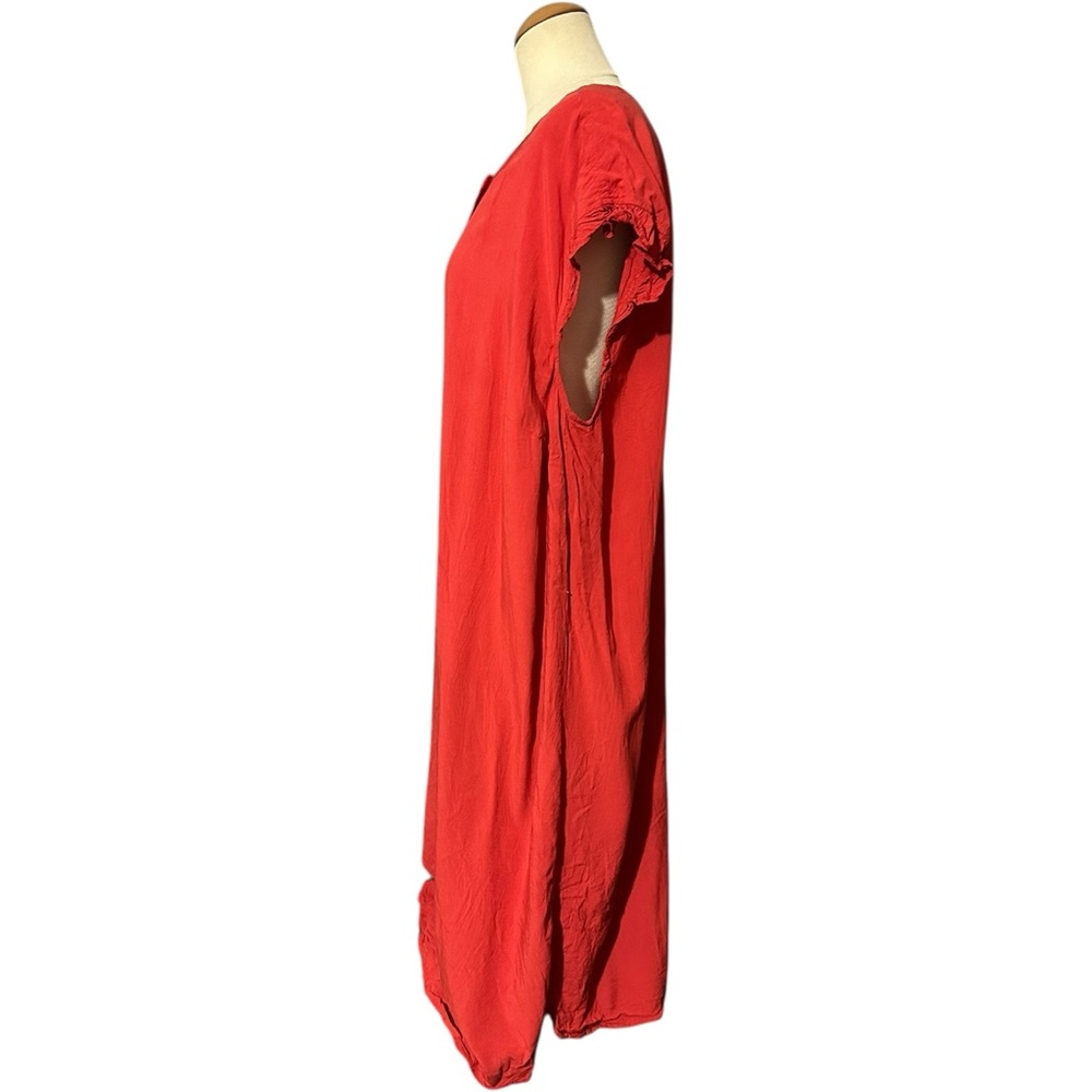 Loft Plus Button Midi Dress Red Size 22 - Picture 2 of 3